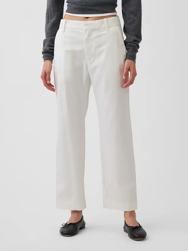 Pantalons kaki taille moyenne