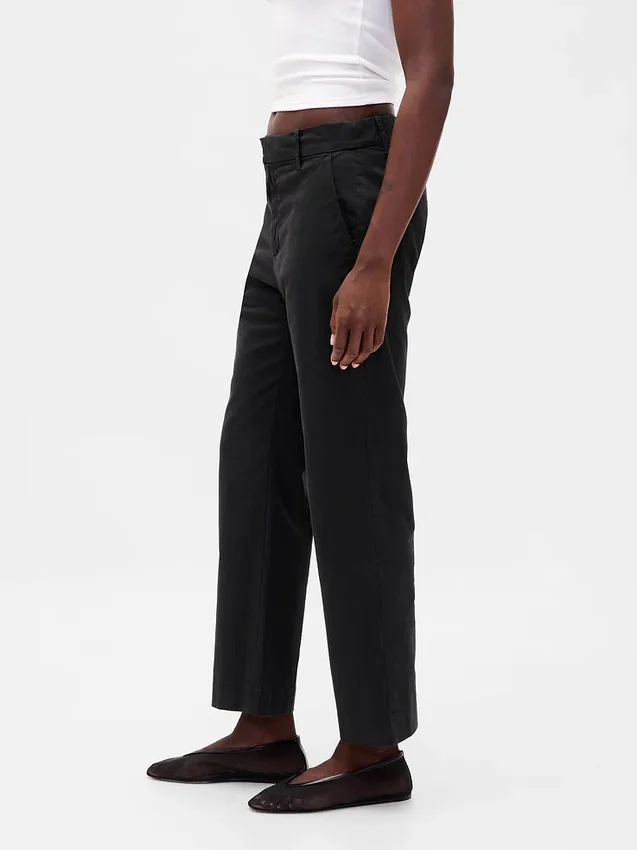 Pantalons kaki taille moyenne
