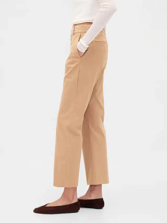 Pantalons kaki taille moyenne
