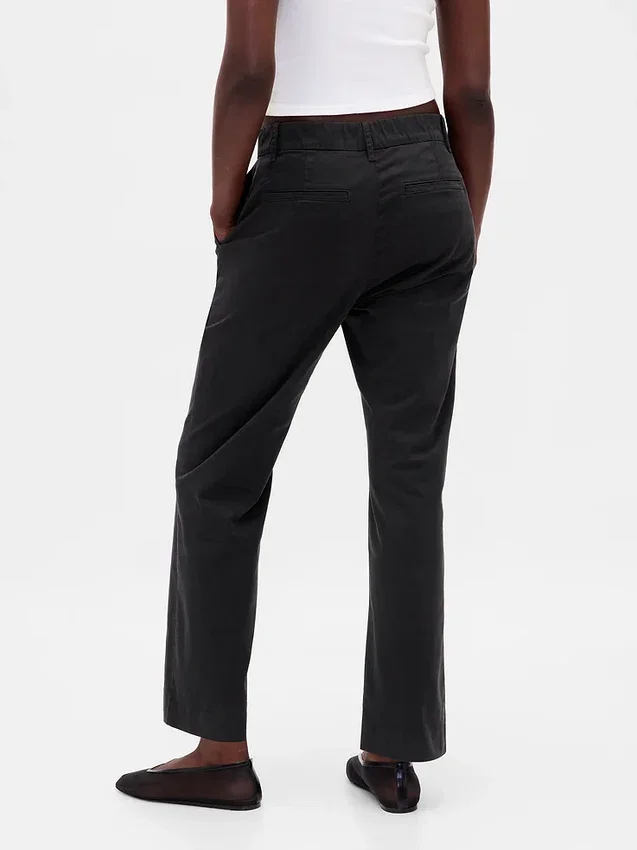 Pantalons kaki taille moyenne
