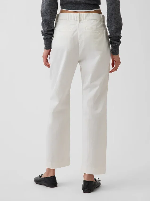 Pantalons kaki taille moyenne