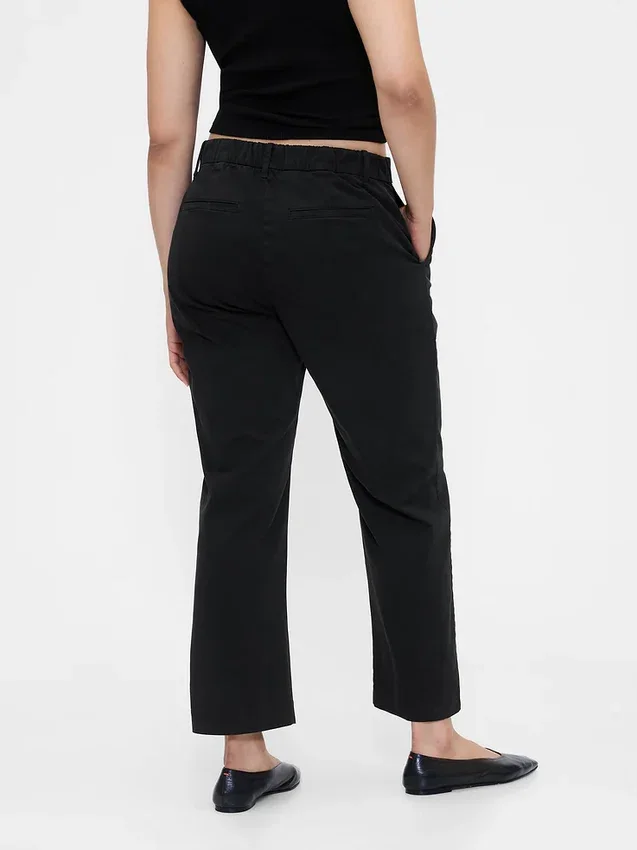 Pantalons kaki taille moyenne