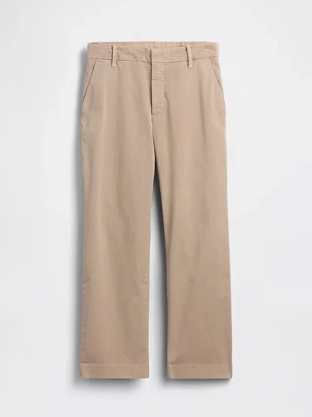 Pantalons kaki taille moyenne
