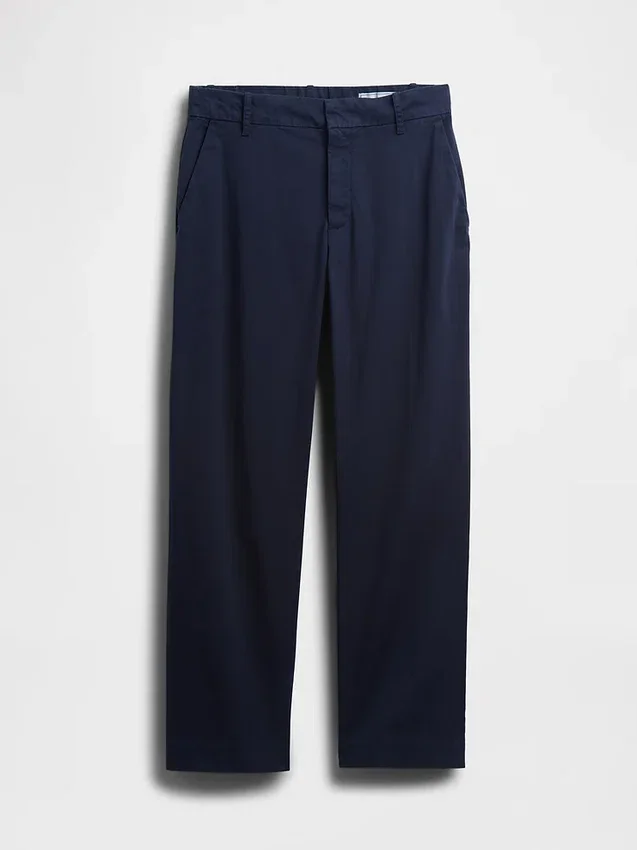 Pantalons kaki taille moyenne