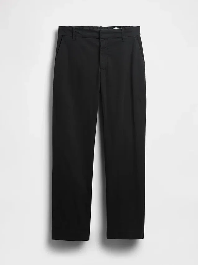 Pantalons kaki taille moyenne