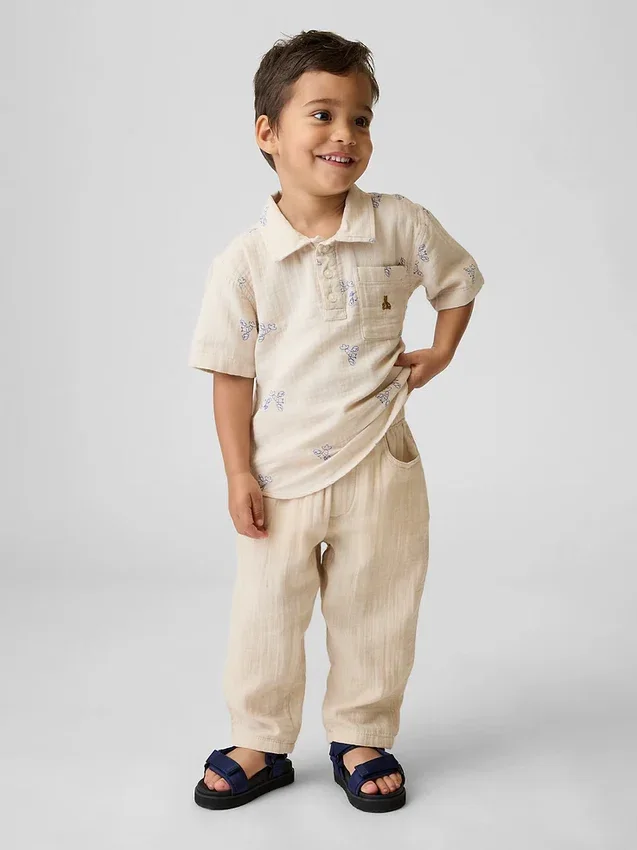 Pantalons larges en gaze de coton à enfiler pour Bébé & Enfant