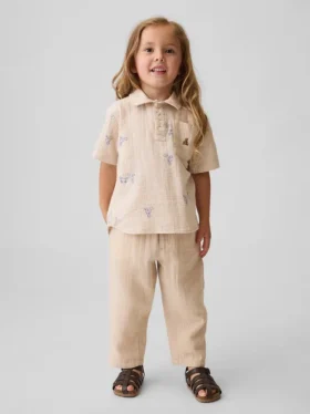 Pantalons larges en gaze de coton à enfiler pour Bébé & Enfant