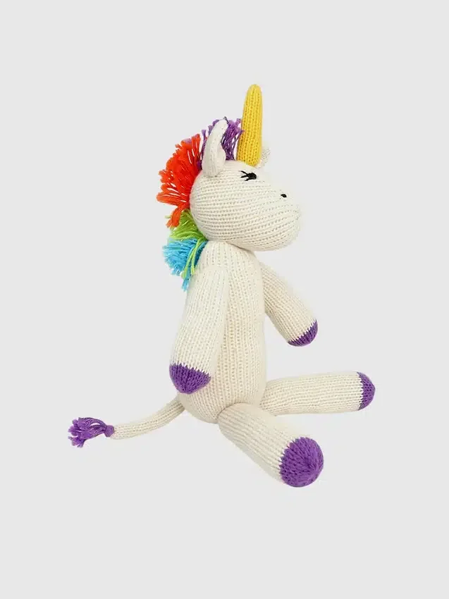 Peluche licorne tricotée