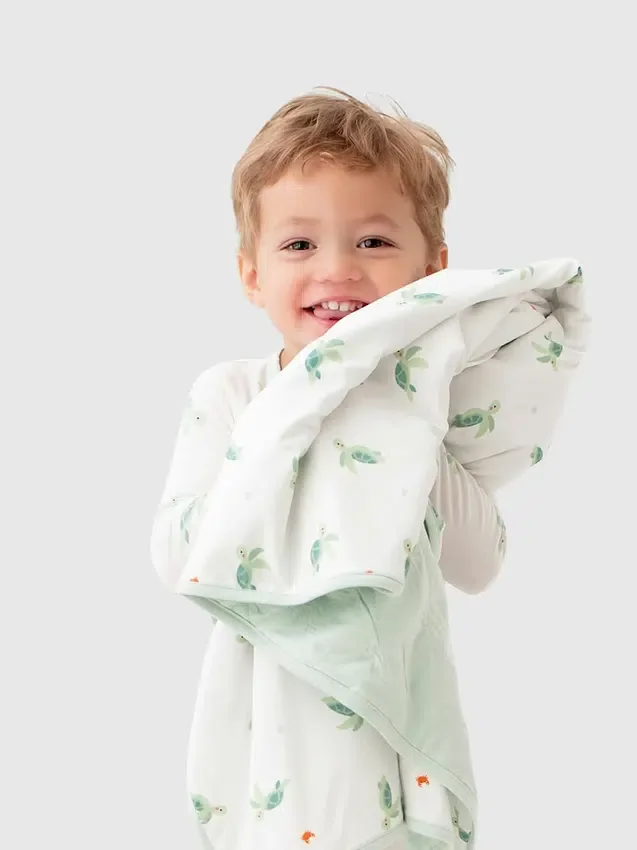 Petite couverture pour bébé « Tortue » en bambou