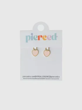 Pierced Co : breloque cœur couleur pêche pour boucles d’oreilles Huggie