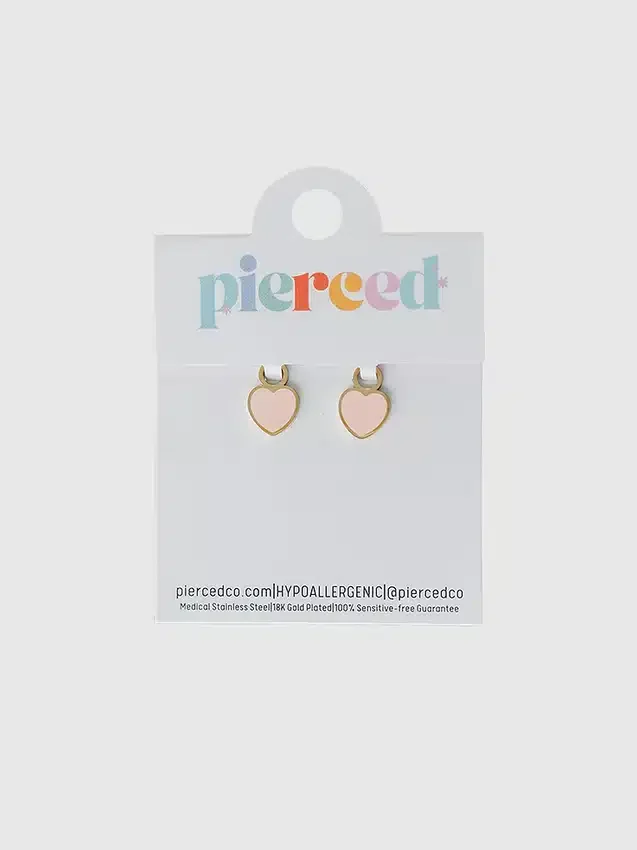 Pierced Co : breloque cœur couleur pêche pour boucles d’oreilles Huggie