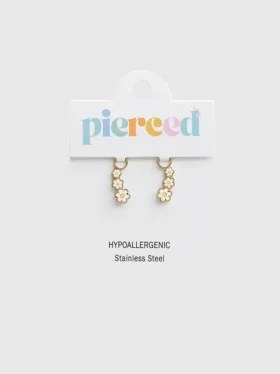 Pierced Co : breloque marguerite rampante pour boucles d’oreilles Huggie