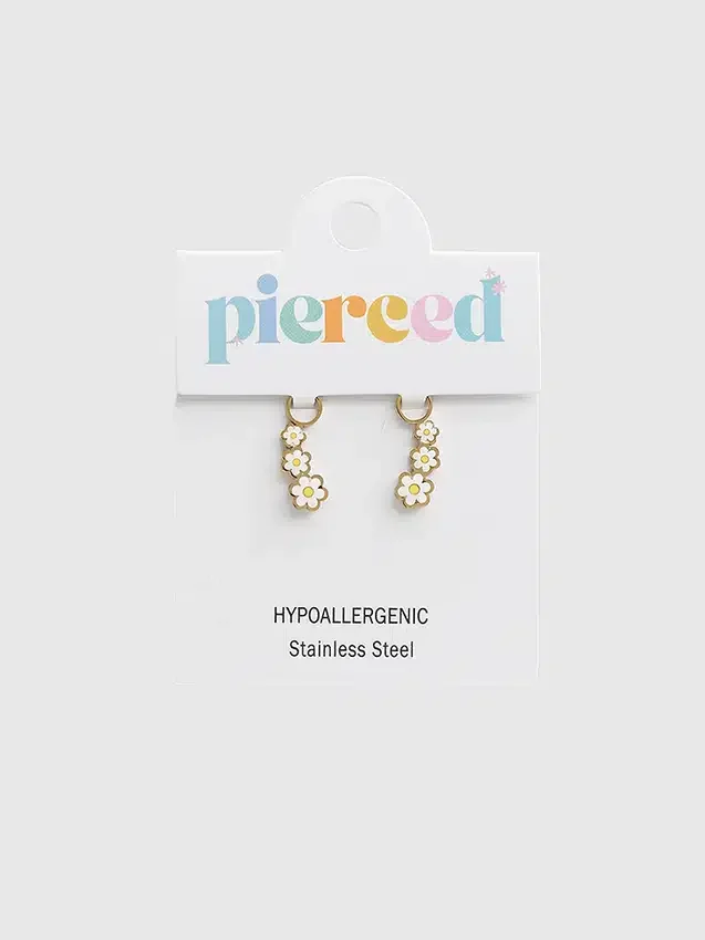 Pierced Co : breloque marguerite rampante pour boucles d’oreilles Huggie