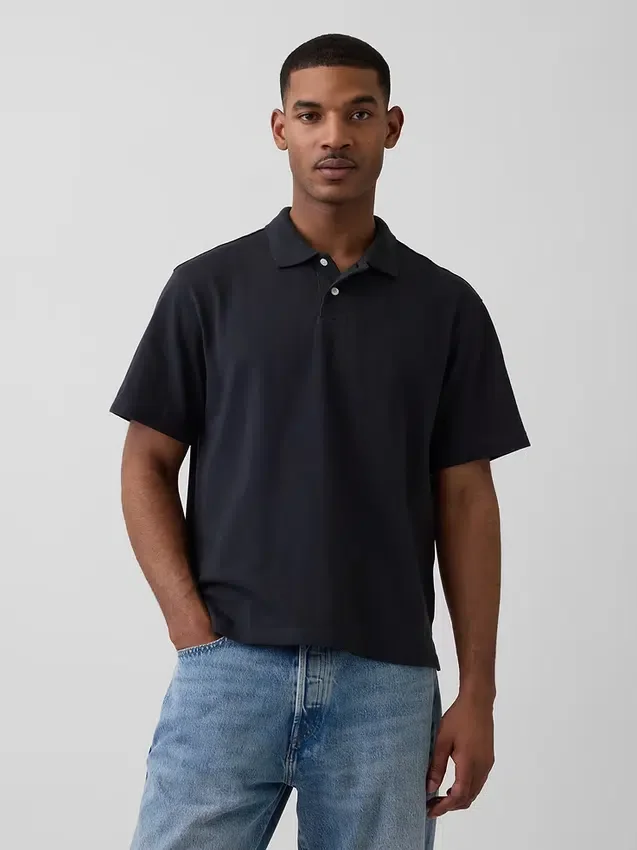 Polo en piqué ample