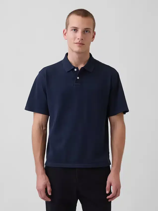 Polo en piqué ample