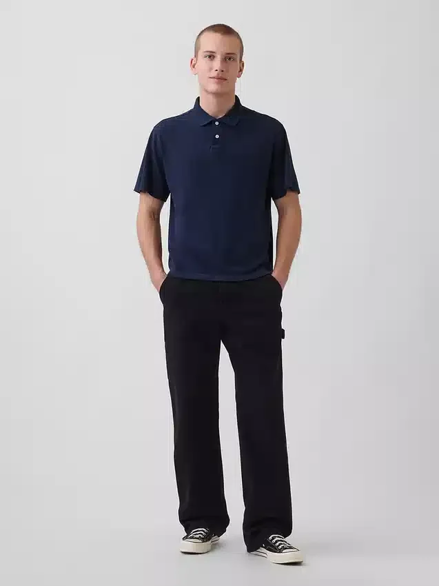 Polo en piqué ample