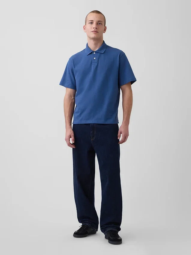 Polo en piqué ample