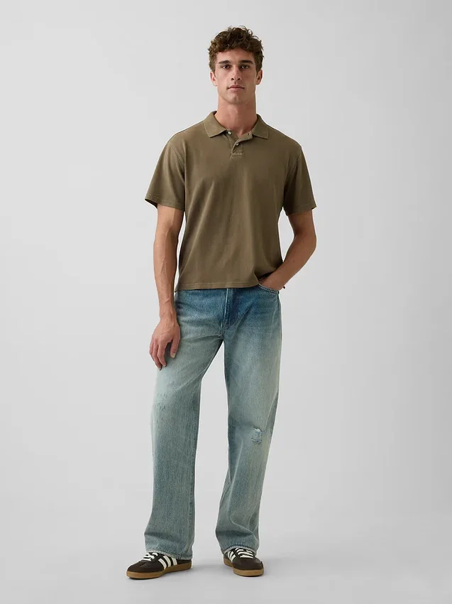 Polo en piqué ample