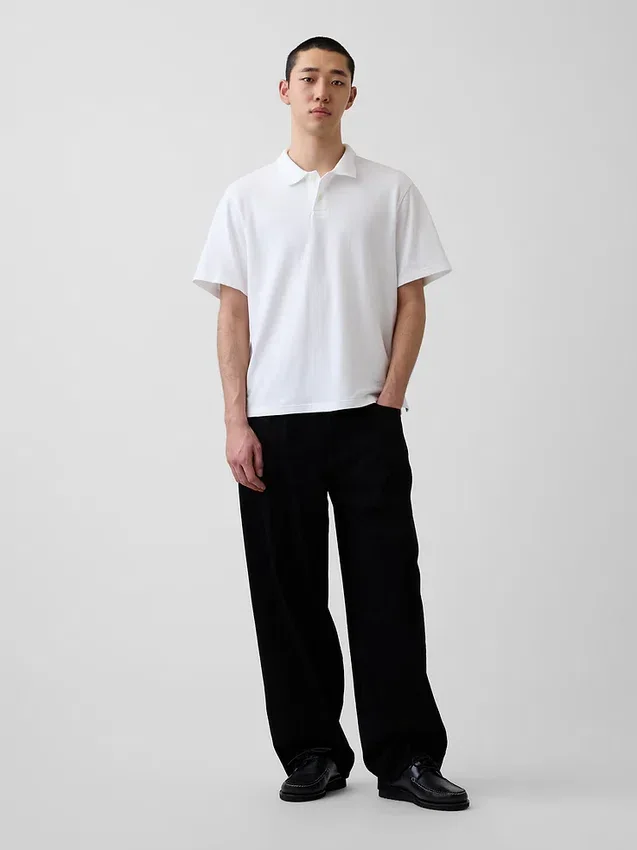 Polo en piqué ample