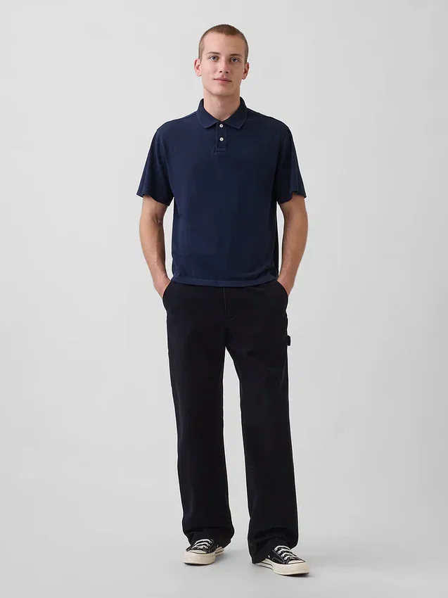 Polo en piqué ample