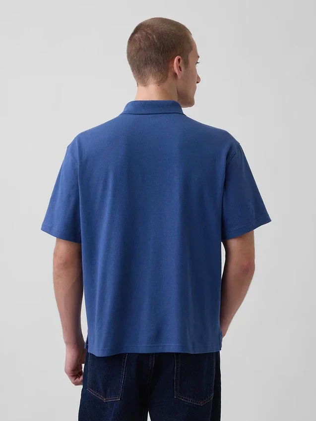 Polo en piqué ample