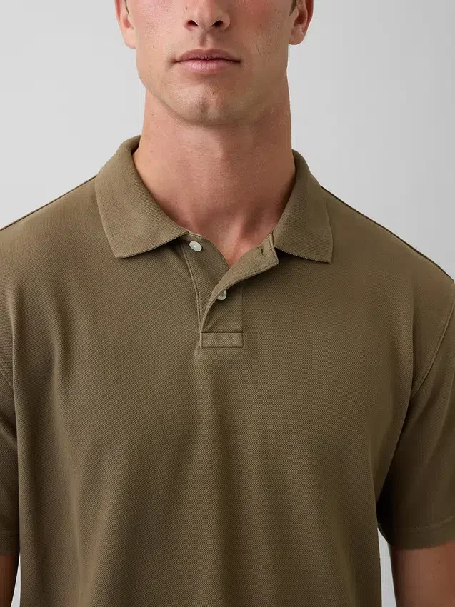 Polo en piqué ample