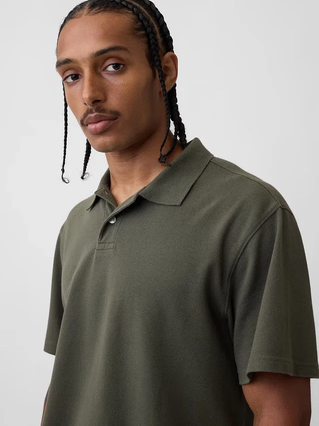 Polo en piqué ample