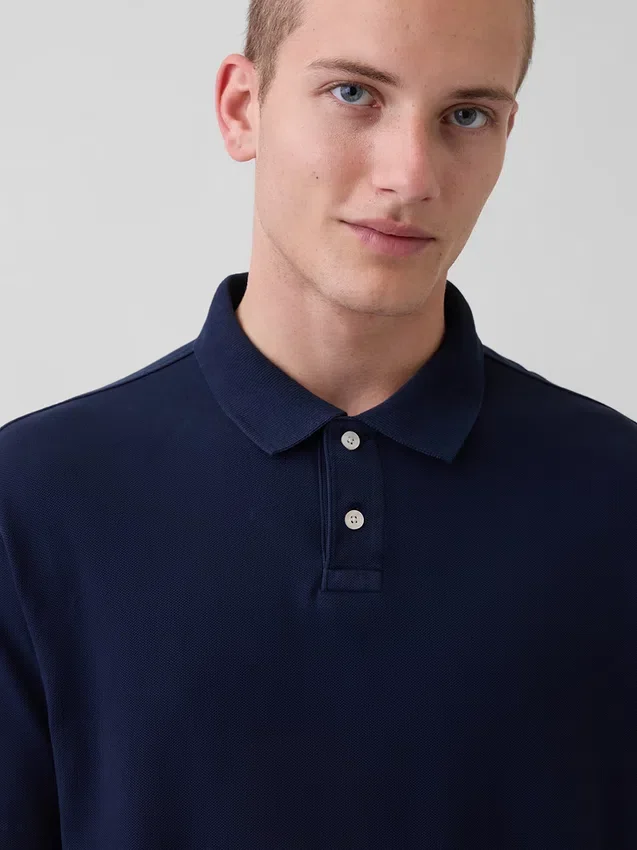Polo en piqué ample