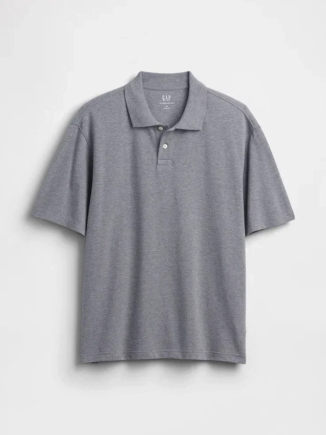Polo en piqué ample