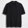Polo-pull oversize à poche et fermeture à quart de zip