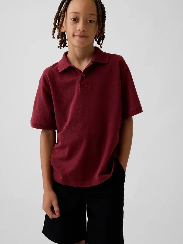 Polos en piqué décontractés pour enfant