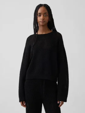 Pull ample au crochet 100 % coton