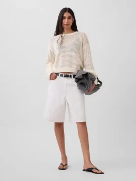 Pull ample au crochet 100 % coton