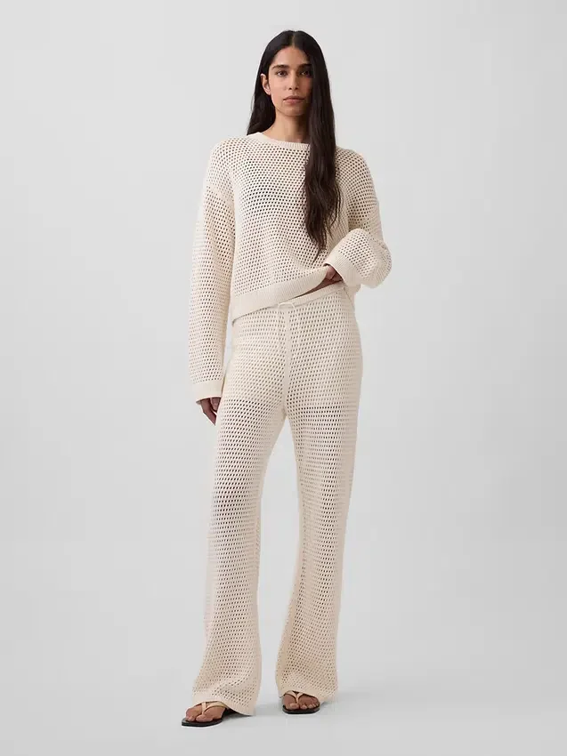 Pull ample au crochet 100 % coton