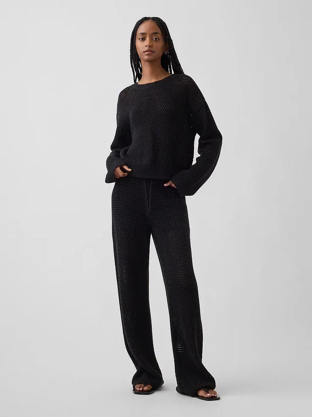 Pull ample au crochet 100 % coton