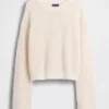 Pull ample au crochet 100 % coton