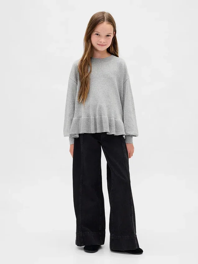 Pull ample à basque pour enfant