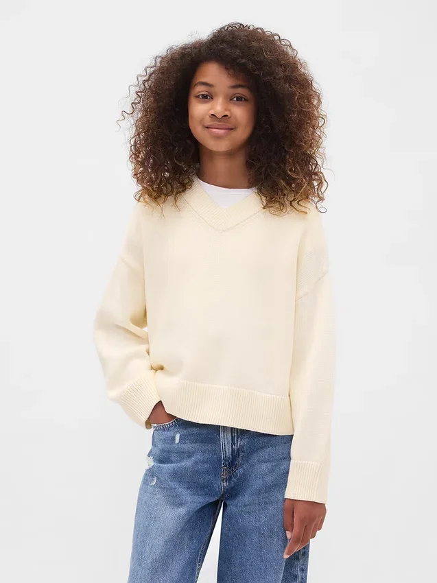 Pull ample à col en V pour enfant