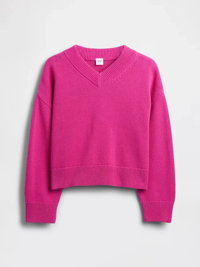 Pull ample à col en V pour enfant