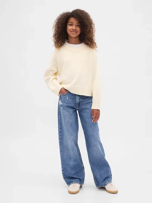 Pull ample à col en V pour enfant