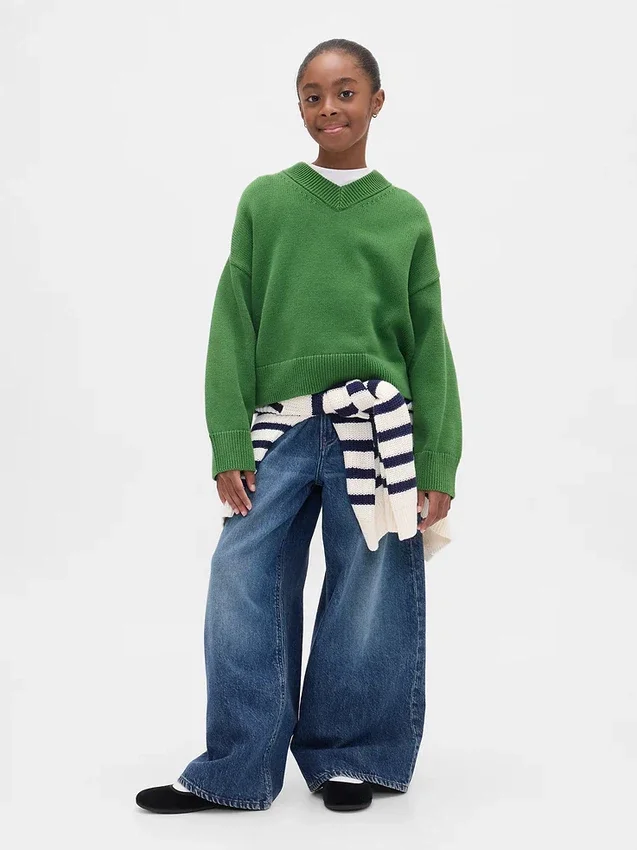 Pull ample à col en V pour enfant