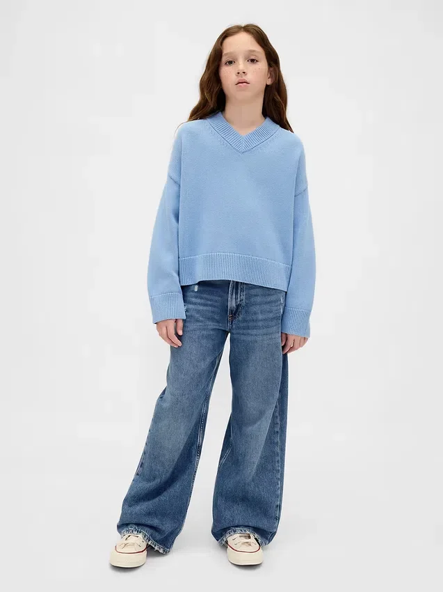 Pull ample à col en V pour enfant