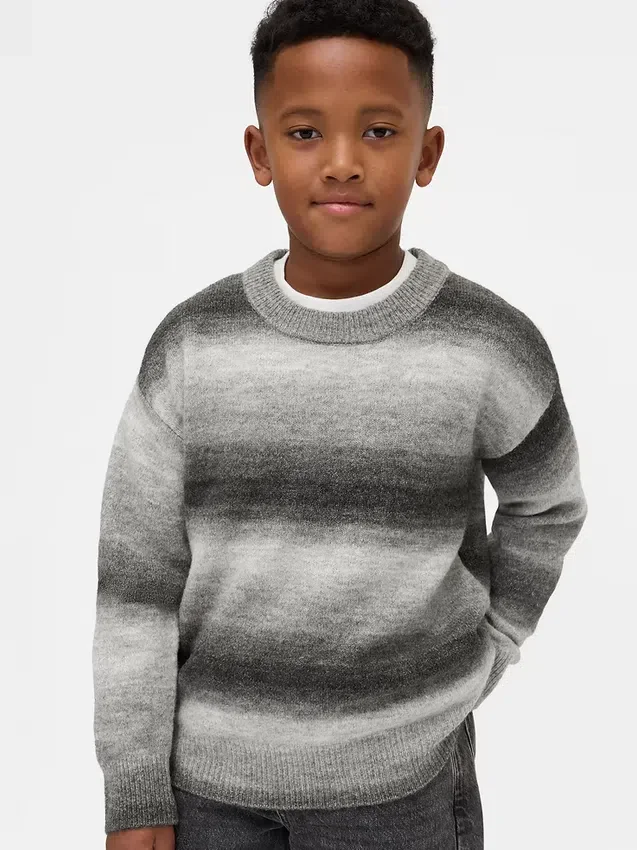 Pull ample à col rond pour enfant, effet « space-dye »