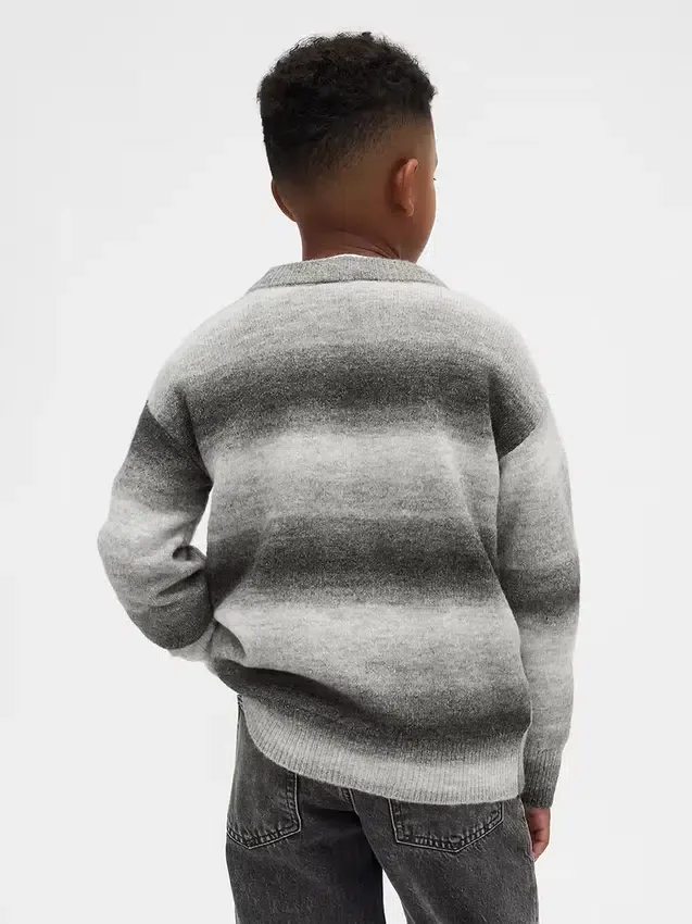 Pull ample à col rond pour enfant, effet « space-dye »
