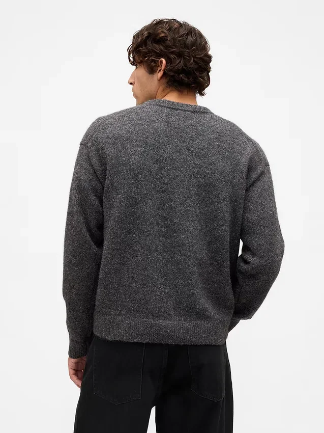 Pull ample à motif argyle en laine mélangée