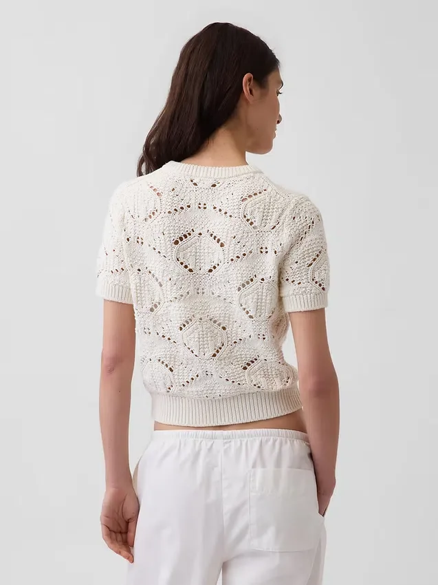 Pull au crochet 100 % coton