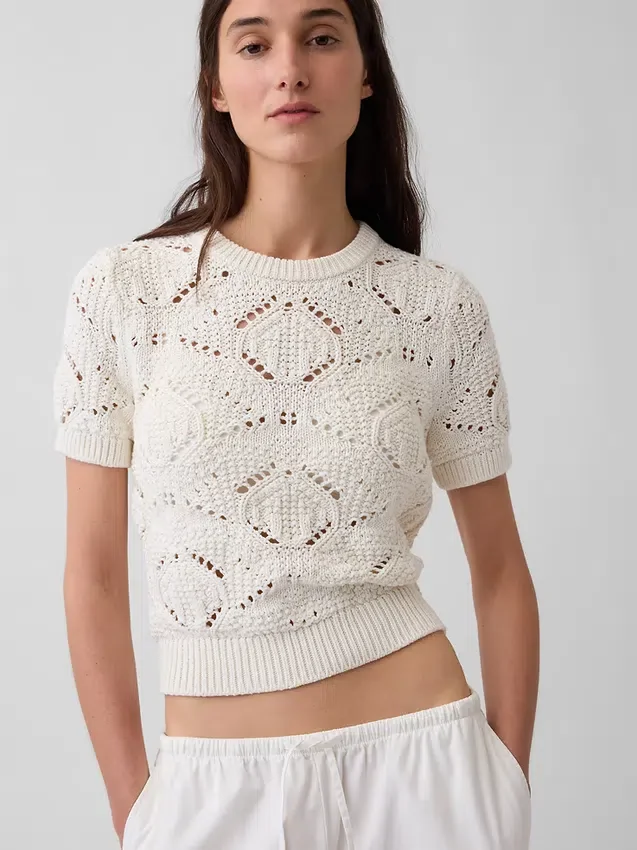 Pull au crochet 100 % coton