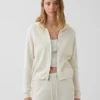 Pull à capuche ample zippé 100 % coton