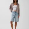 Pull à capuche ample zippé 100 % coton