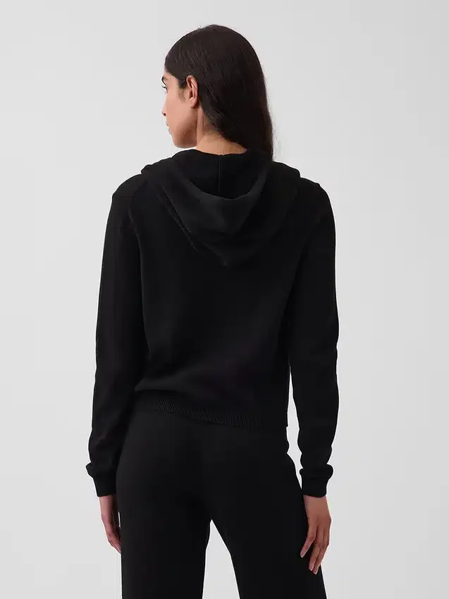 Pull à capuche ample zippé 100 % coton